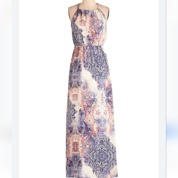 Freeway Halter Maxi Dress Sz Medium - Picture 2 of 11